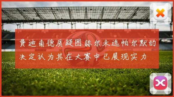 费迪南德质疑图赫尔未选帕尔默的决定认为其在大赛中已展现实力